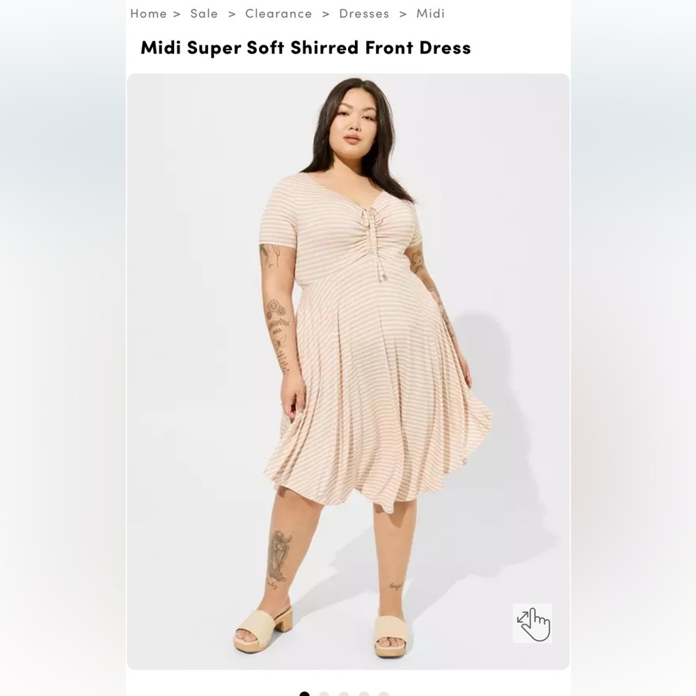 Midi Super Soft Shirred Front Dress